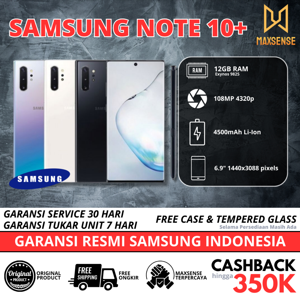 Jual Samsung Galaxy Note 10 Plus | 10+ 12/256GB 12/512GB Second Resmi ...