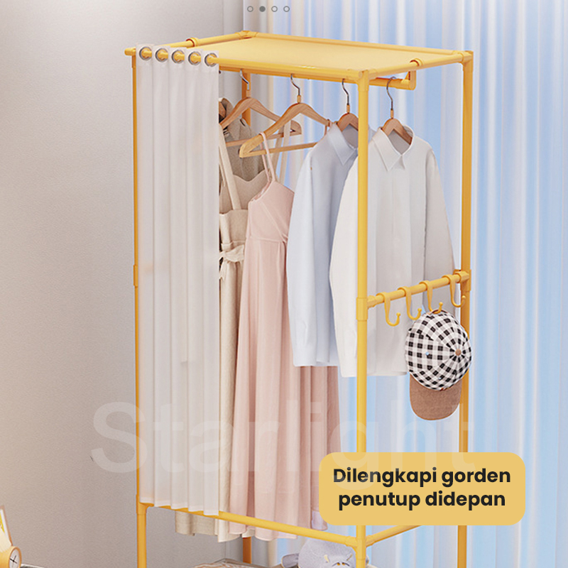 Jual Starlight Rak Baju Serbaguna Lemari Pakaian Tirai Stand Hanger ...