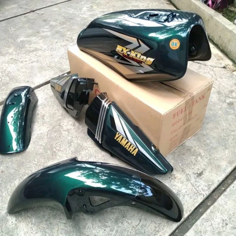 Jual Sepaket body full set rx king tahun 2002 hijau botol tengki bok