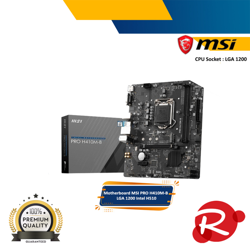 Jual Motherboard MSI PRO H410MB LGA1200 Intel H510 Shopee Indonesia