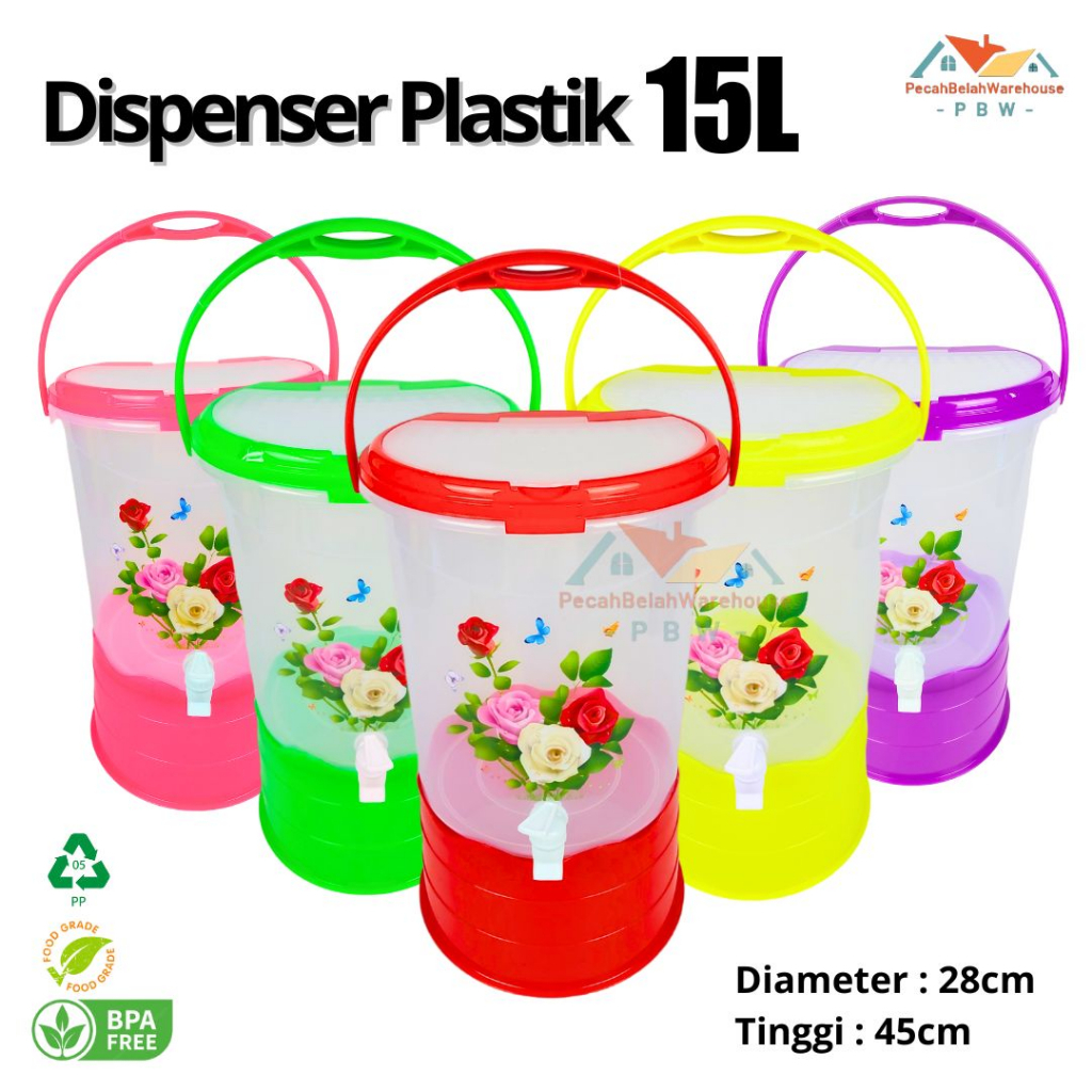 Jual Dispenser Plastik 15 Liter MPW Mikiwa / Drink Jar Plastik ...