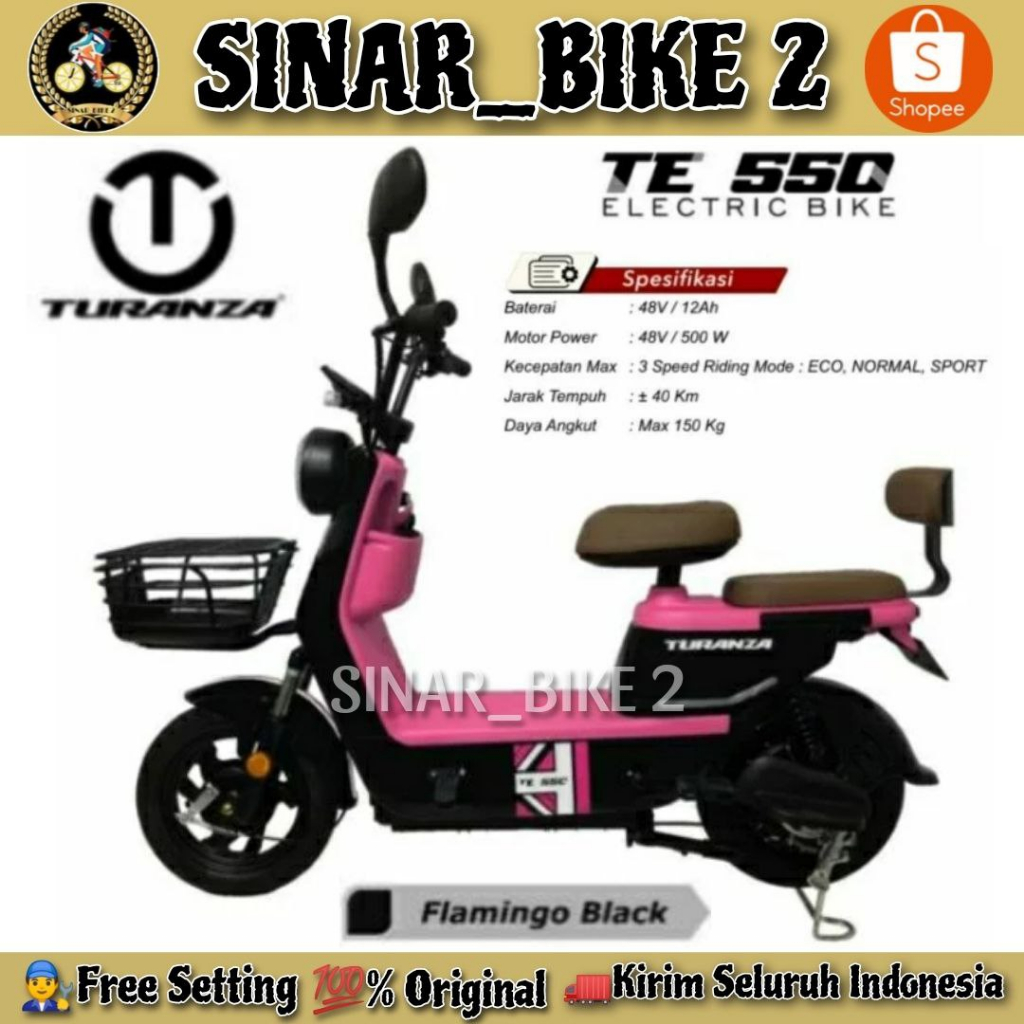 Jual Sepeda Listrik TURANZA TE 550 BY PACIFIC 500 Watt Electric E Bike ...