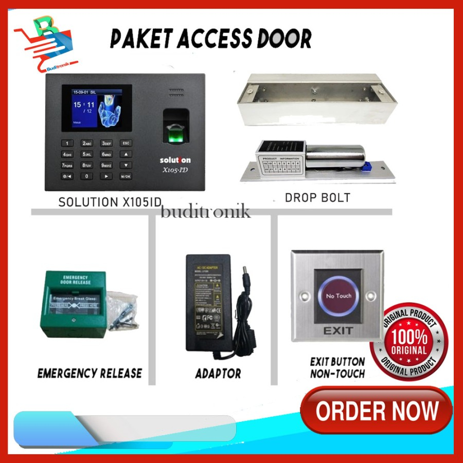 Jual Paket Acces Control Paket Akses Door Fingerprint Solution X