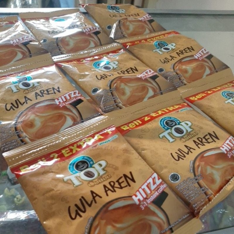 Jual Top Coffee Gula Aren 1 Renceng Isi 15pcs Kopi Instant 3in1 Bubuk ...