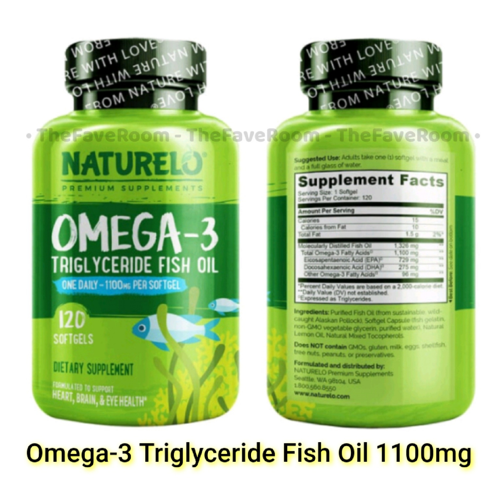 Jual Naturelo Omega 3 Triglyceride Fish Oil 1100mg 120 Softgels