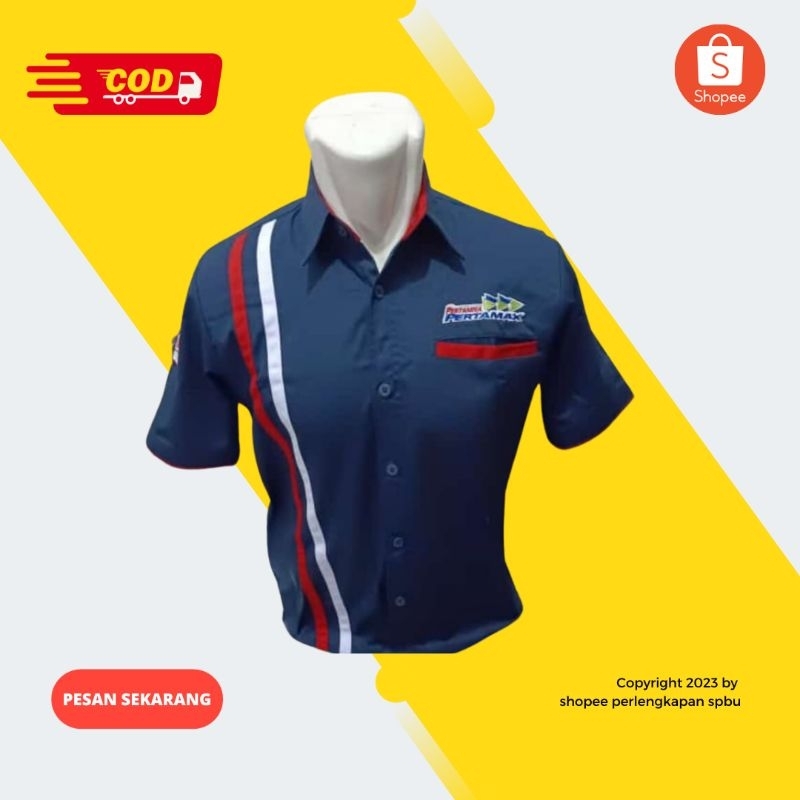 Jual Seragam Staff Spbu Seragam Karyawan Pertamina Lengan Pendek 8147