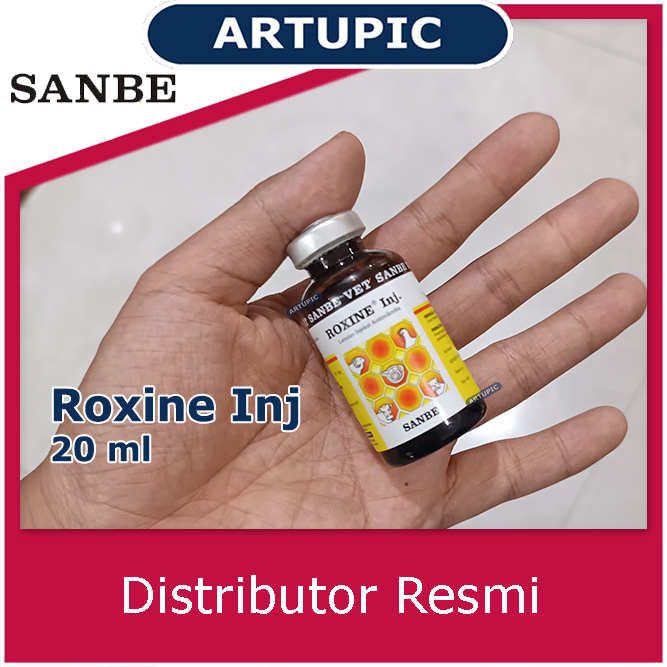 Jual Roxine Inj 20 ml Antibiotik Enrofloxacine Hewan Ternak Sanbe ...