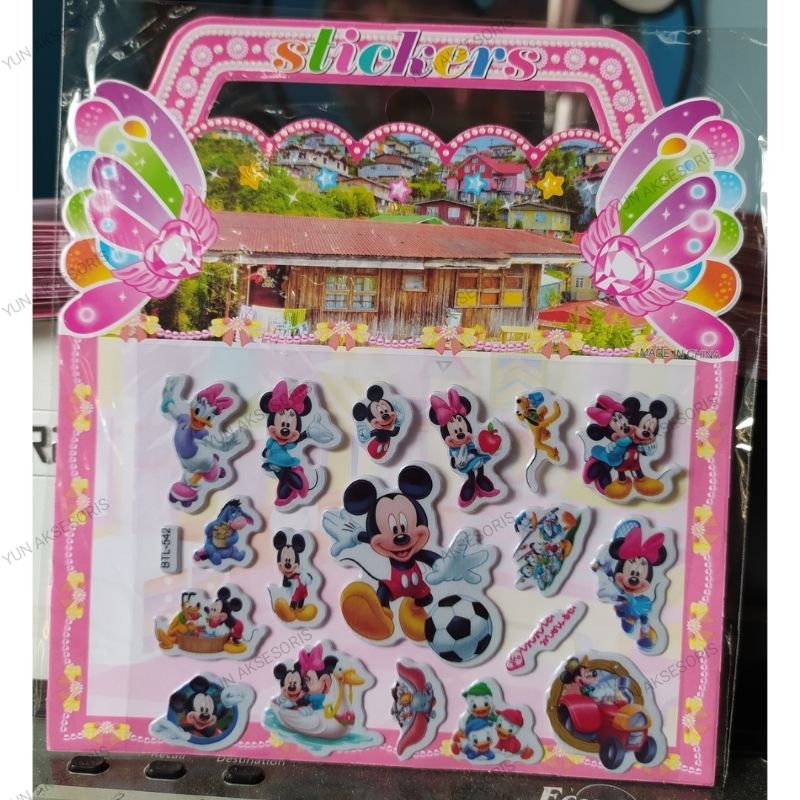 Jual stiker timbul tas kecil gambar tempel sticker anak karakter mickey ...