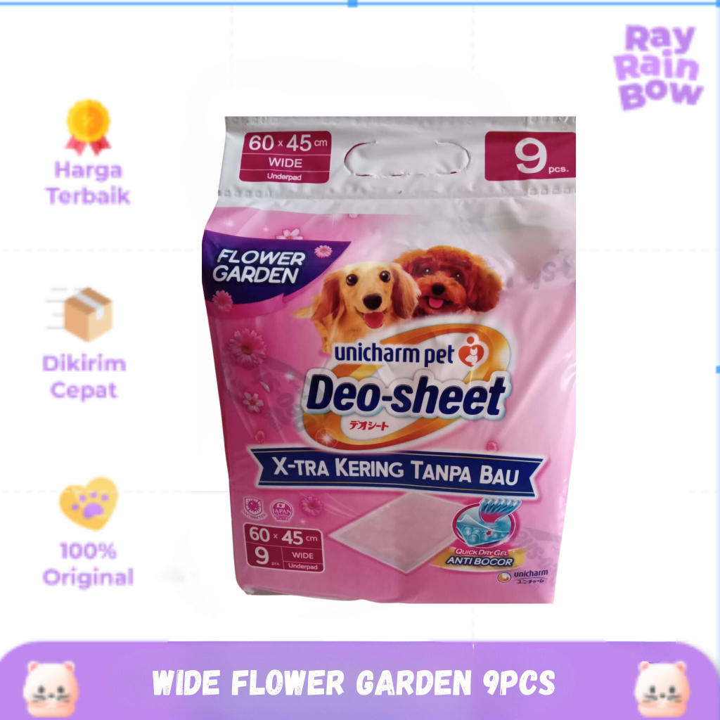 Jual Deo-sheet Unicharm Pet Super Wide Flower Garden isi 9 | Shopee ...