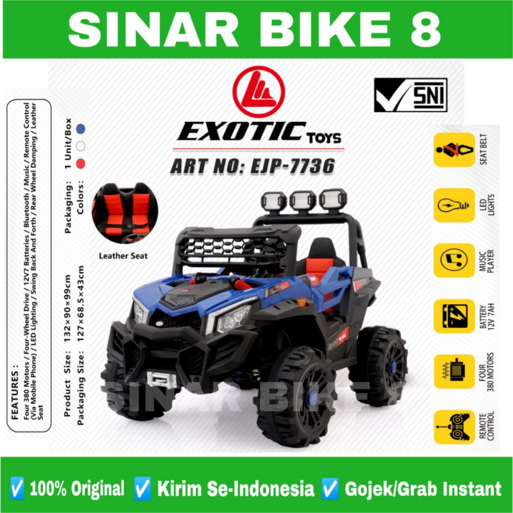 Jual Mobil Mobilan Aki EXOTIC EJP 7736 JEEP Remote Mainan Anak | Shopee