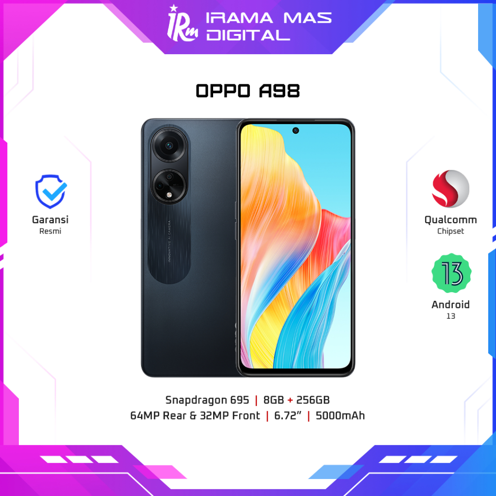 Jual OPPO A98 5G - 8GB/256GB (Black, Blue) | Shopee Indonesia