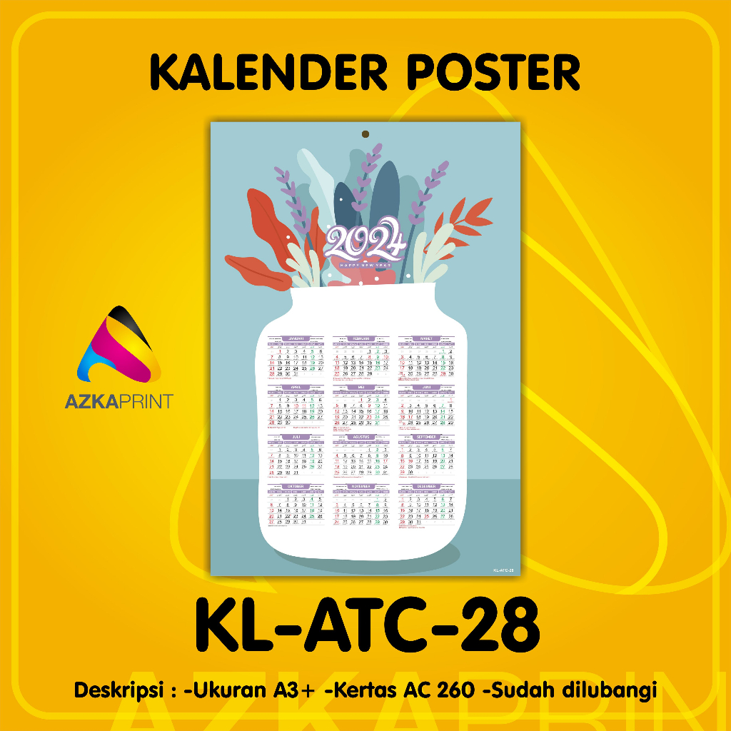 Jual KALENDER POSTER AESTHETIC - kalender poster - kalender dinding
