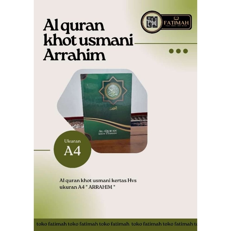 Jual ARRAHIM ALQURAAN KHOT USMANI A4 | Shopee Indonesia