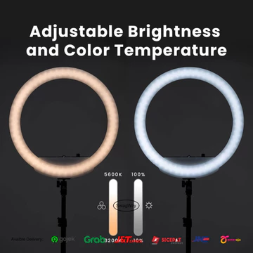 Latour B Ring Light LED HD 18S Bi Color 18S GRATIS TRIPOD Ringlight Bicolour Bi Colour Color
