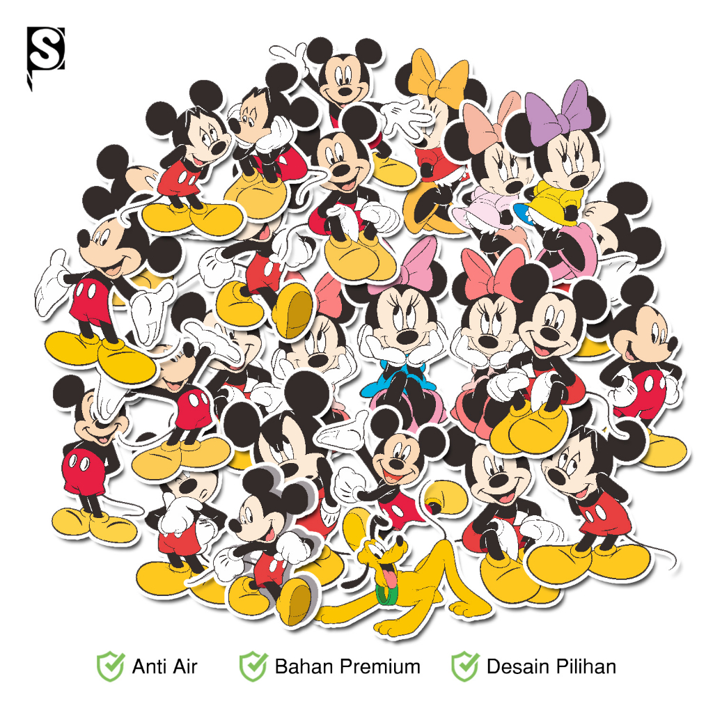 Jual stiker mickey dan minnie I stiker lucu mickey mouse I stiker anti ...