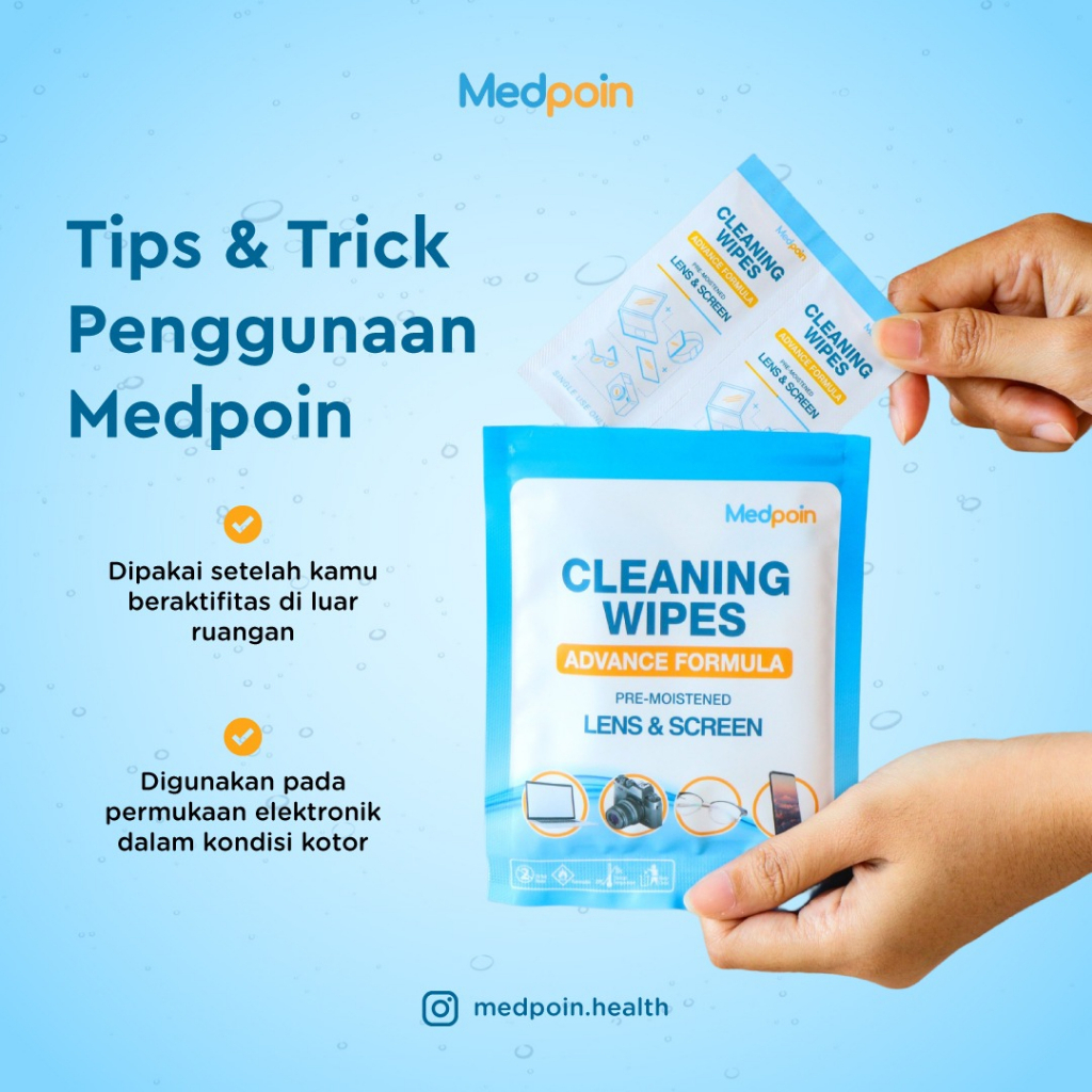 Jual 1 PCS GIFT ! Medpoin Lens & Screen Cleaning Wipes Sachet (1