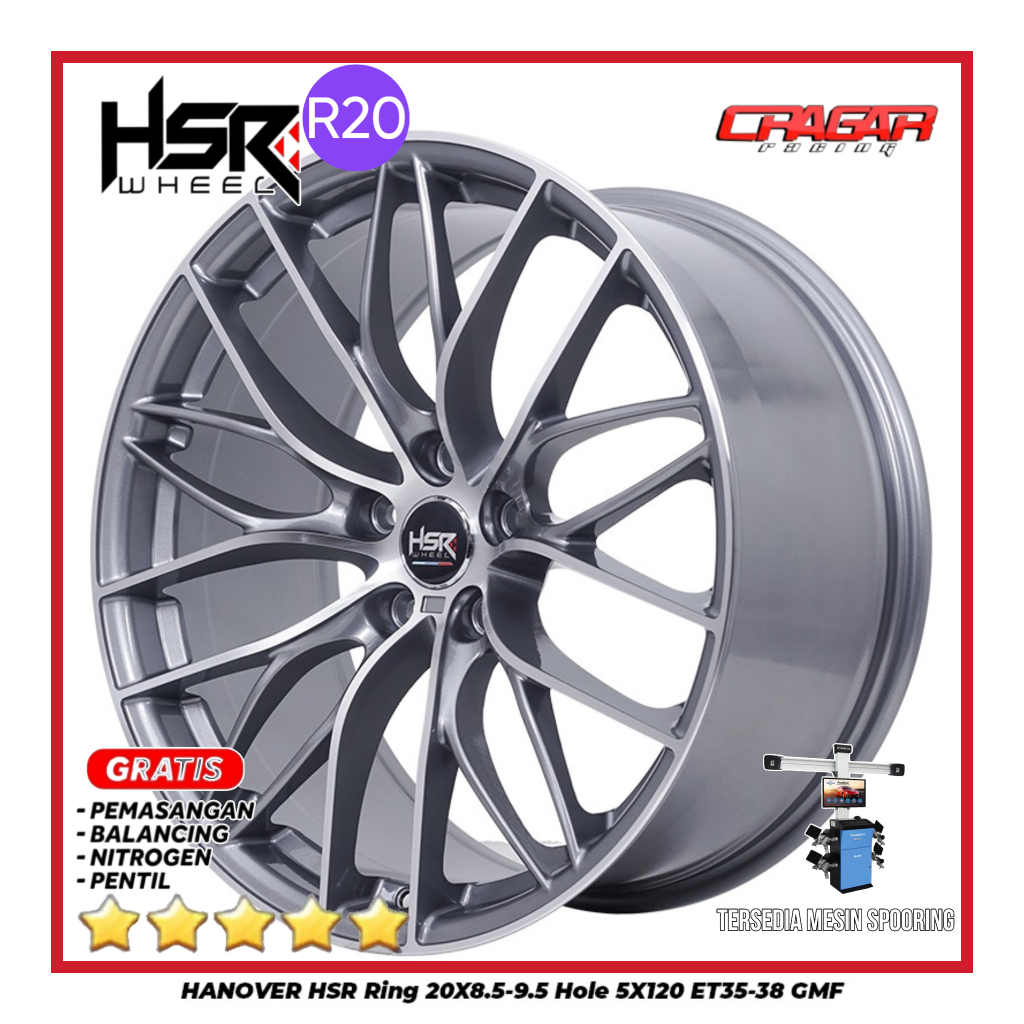 Jual VELG PELEK HSR WHEEL HANOVER R20 H5X120 ET35/38 GMF LEGEND RANGE ...