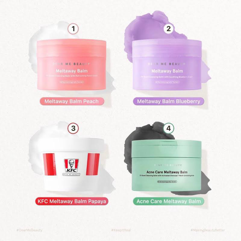 Jual Dear Me Beauty Meltaway Cleansing Balm Peach Blueberry Acne Care