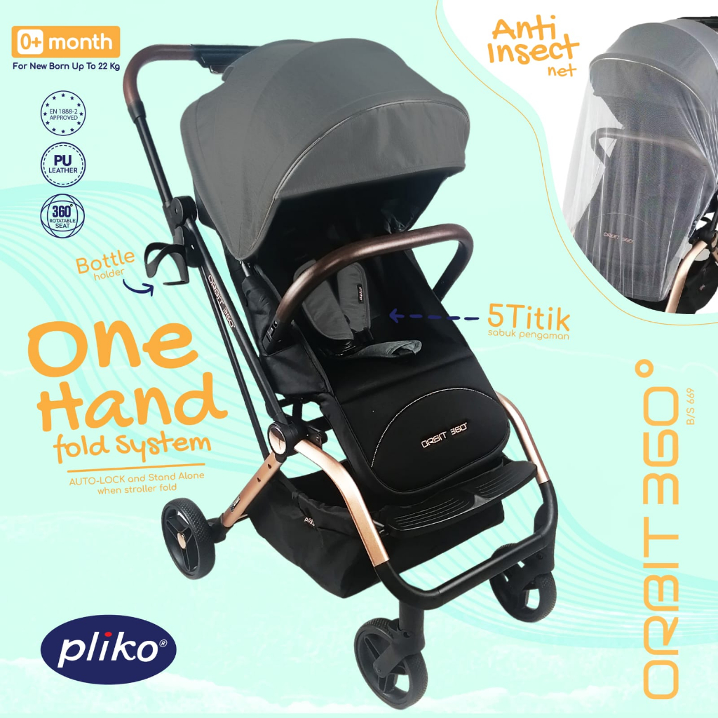 Jual Pliko Orbit 360 Rotatable Seat Stroller Bayi Shopee Indonesia