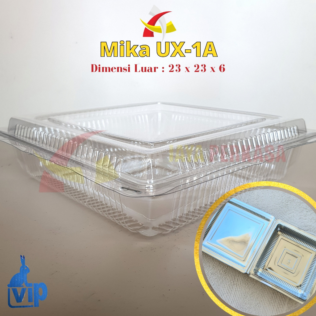 Jual Mika Jumbo Vip Ux 1a Mika Besar Ayam Betutu Box Plastik Mika Kue Bolu Mika 23x23x6 Isi 1424