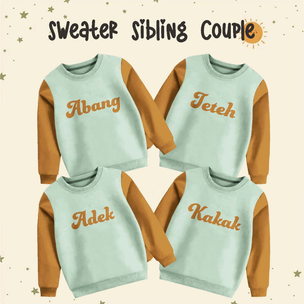 Jual Sweater Anak Combinasi Casual Motif Couple Sibling Terbaru Unisex ...