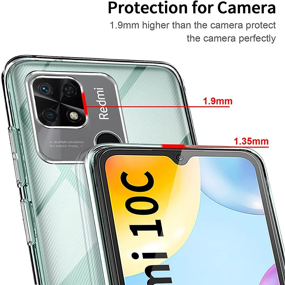 RankOne Custodia Morbida In Silicone Per Redmi 10C / POCO C40 – Cover TPU Antiurto, Nero - 4