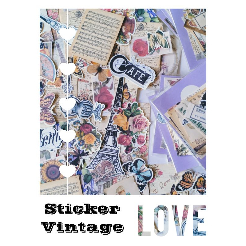 Jual (20pcs)Stiker Vintage Sticker Vintage gaya kuno My StiCute sticker ...