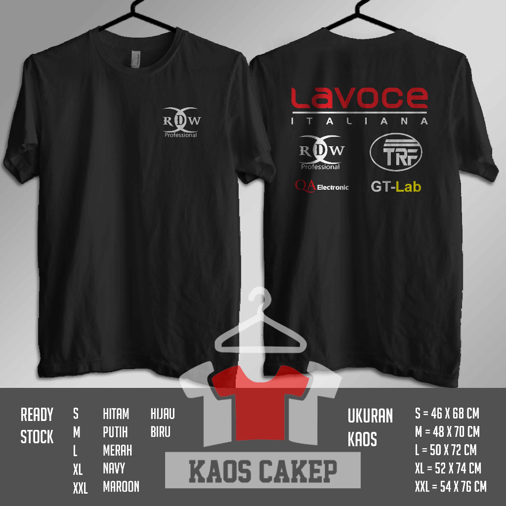 Jual Kaos Baju Audio RDW Professional Lavonce TRF QA Electronic GT-Lab