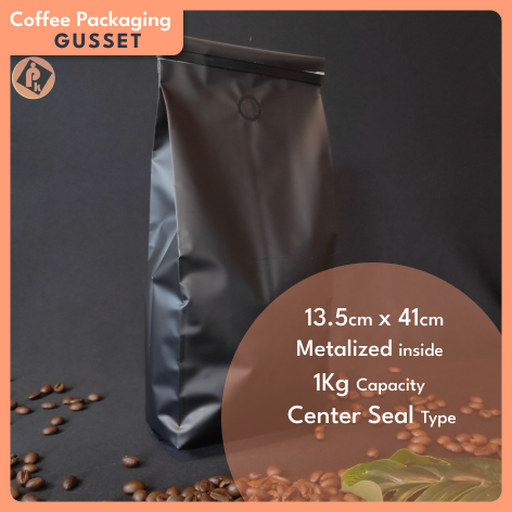 Jual Pk Pack Kemasan Gusset Kopi Center Seal Biji Bubuk Kopi Kg Hitam Shopee Indonesia