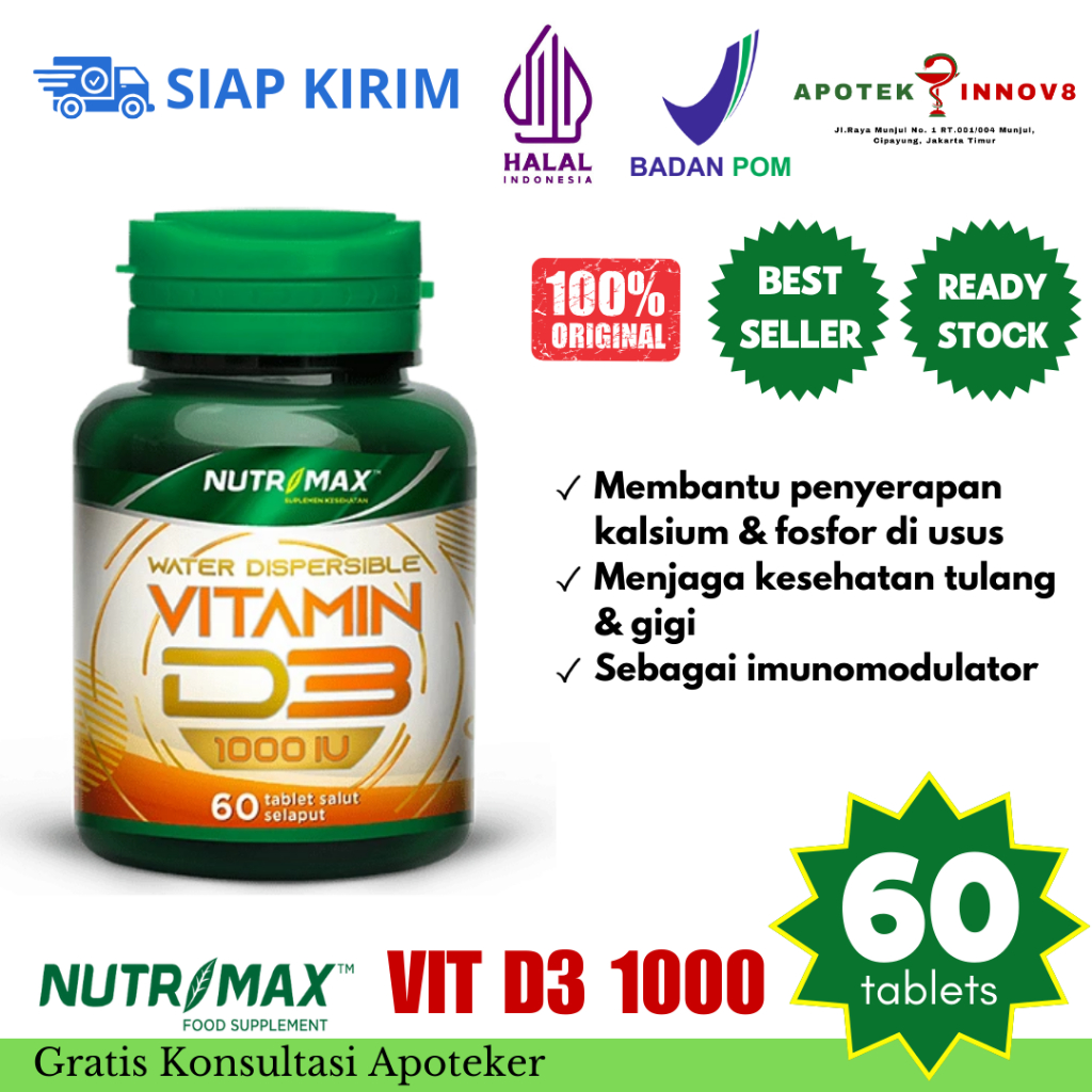 Jual Nutrimax D3 1000 IU 60 Tablet - Vitamin Daya Tahan Tubuh serta ...