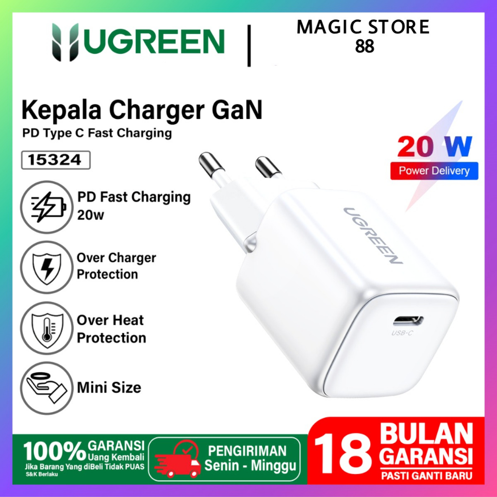 Jual Ugreen Adaptor Kepala Charger Gan Pd Type C Fast Charging Ugreen