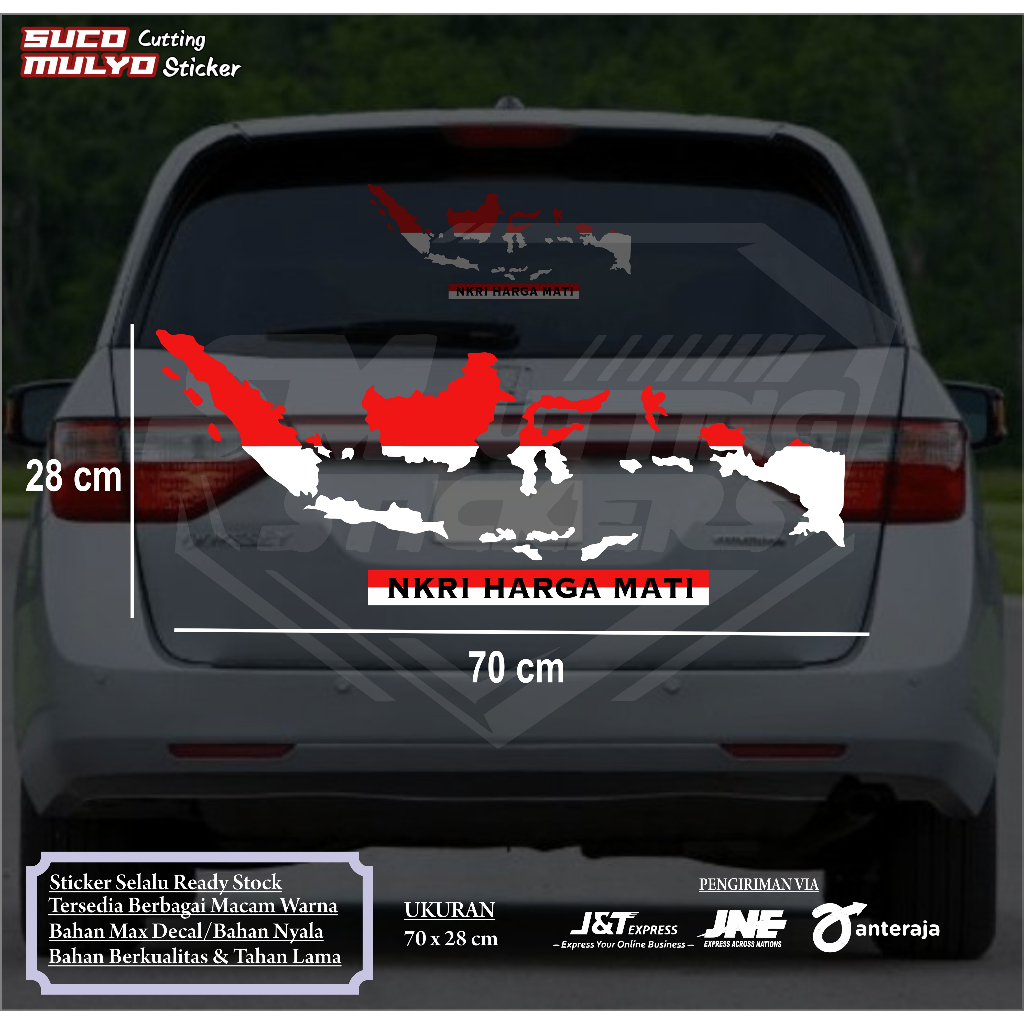 Jual STICKER KACA MOBIL PETA INDONESIA CUTTING STICKER MOBIL PROMO ...