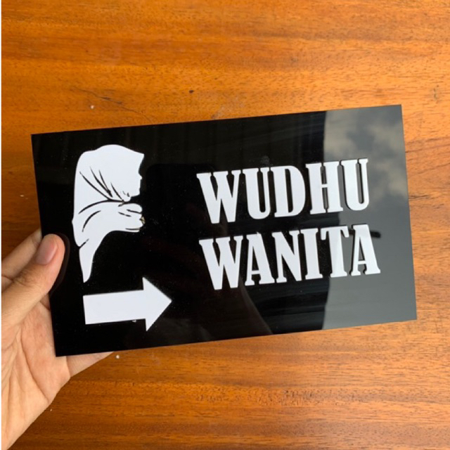 Jual Papan Petunjuk Papan Sign Tulisan Tempat Wudhu Pria Wanita Mushola Bahan Akrilik Shopee