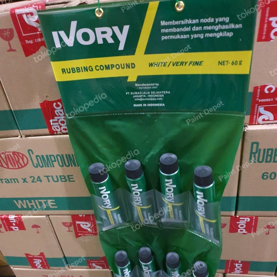 Jual Rubbing Compound Putih Ivory / Kompon Putih Tube / Odol 60gr ...