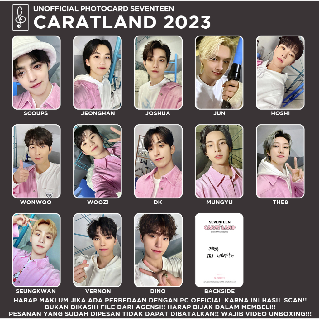 Jual [SEVENTEEN] CARATLAND CARATZONE PHOTOCARD UNOFFICIAL | Shopee