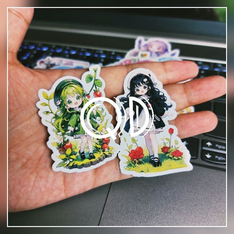 Jual stiker kertas baby girl anime isi 14pcs sticker glossy kawaii cute