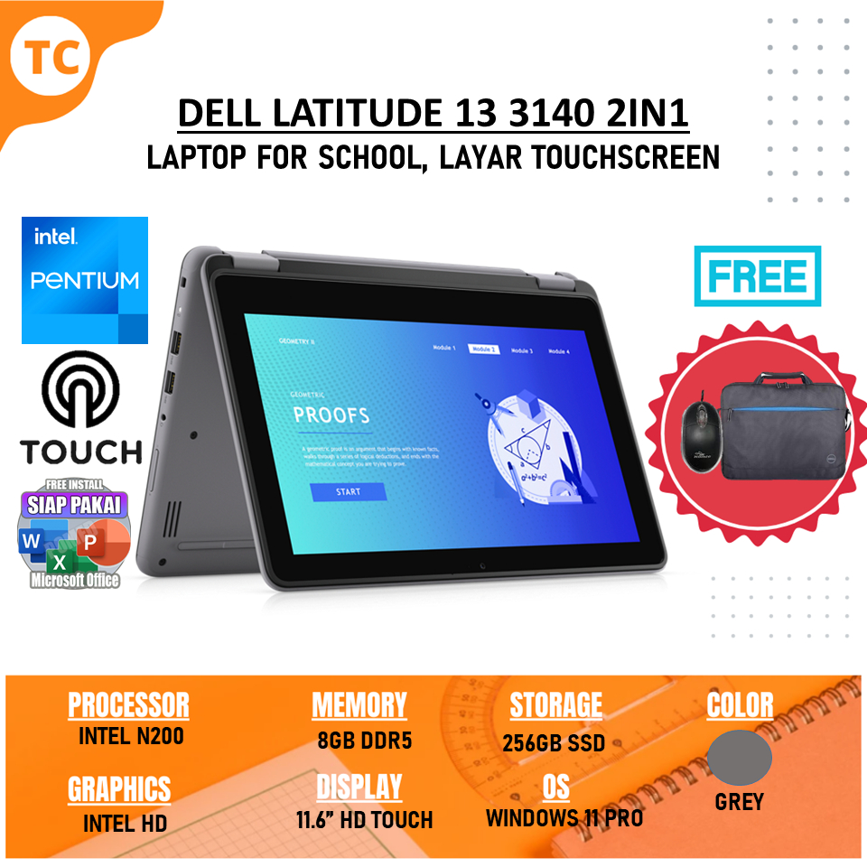 Jual Laptop Dell Latitude 3140 2IN1 Intel N200 Ram 8GB 256GB SSD ...