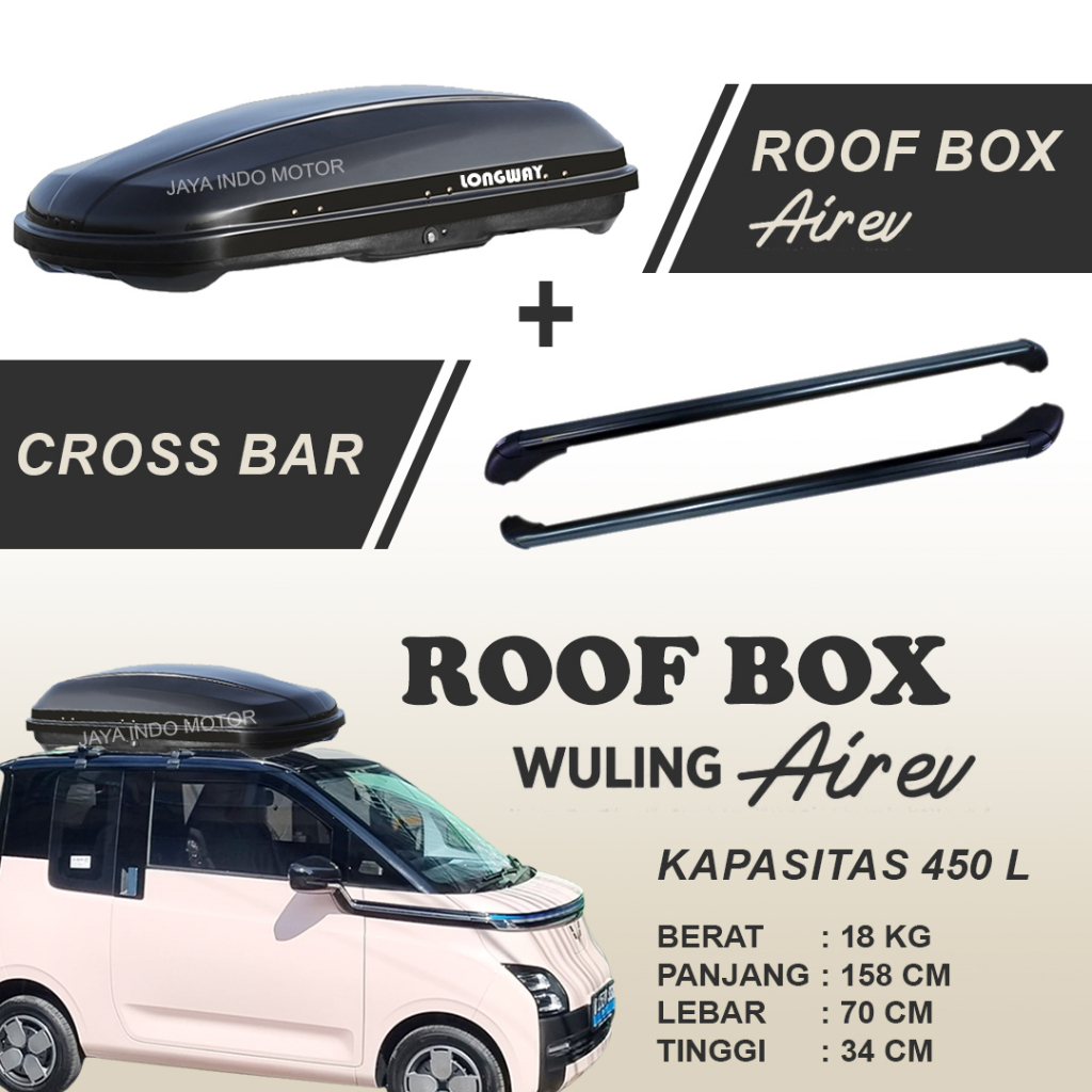 Jual roof box wuling air ev model otorack adventure 450L Shopee Indonesia