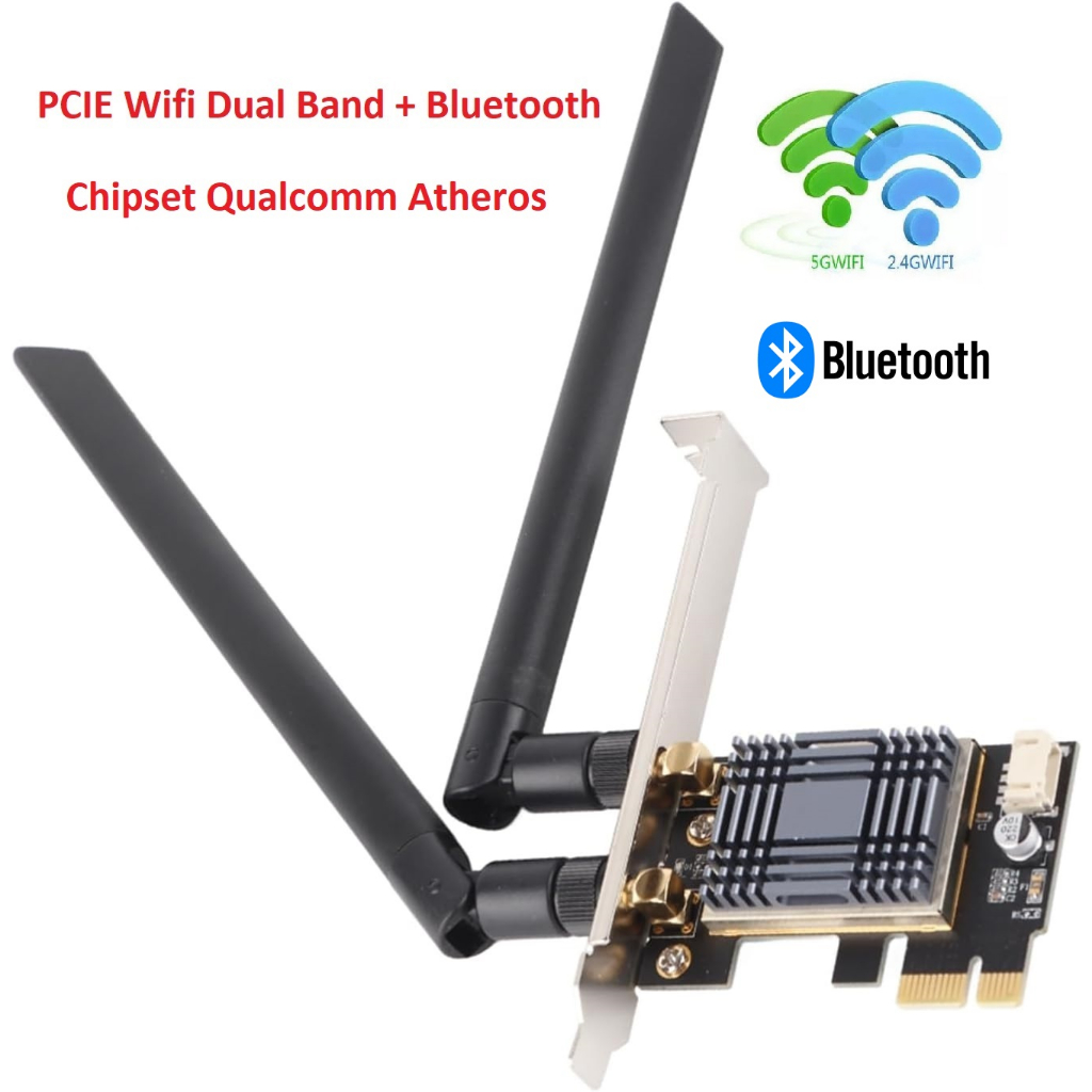 Jual PCIE Wifi Dual Band Bluetooth Atheros Network Wireless Card