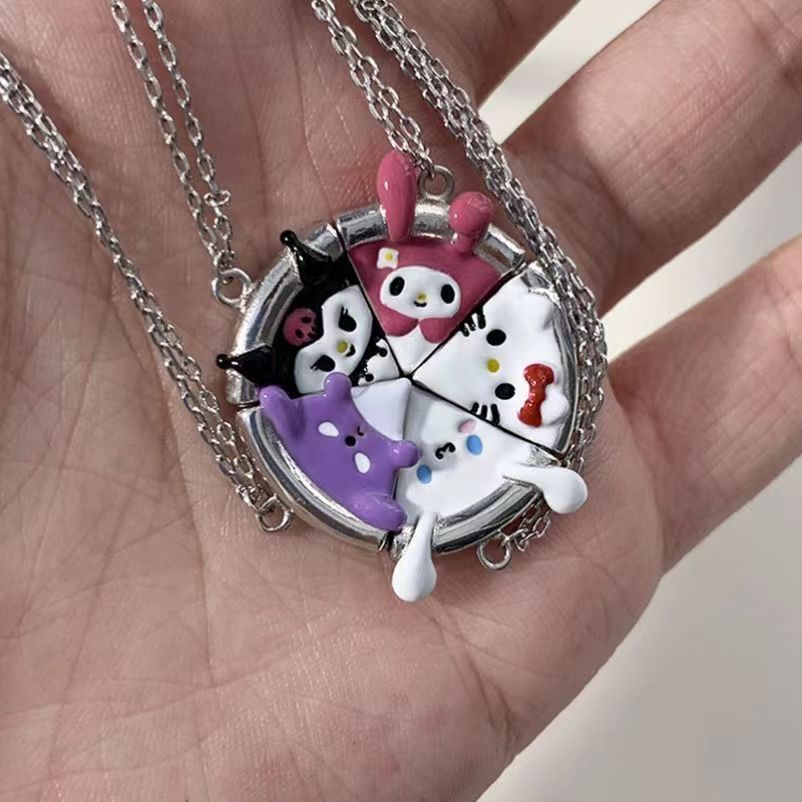 Necklace For Girl - 2pcs Kuromi Necklace,cinnamoroll Necklace Good Friend  Alloy Necklace Adjustable Necklace Bracelet Set [xc]