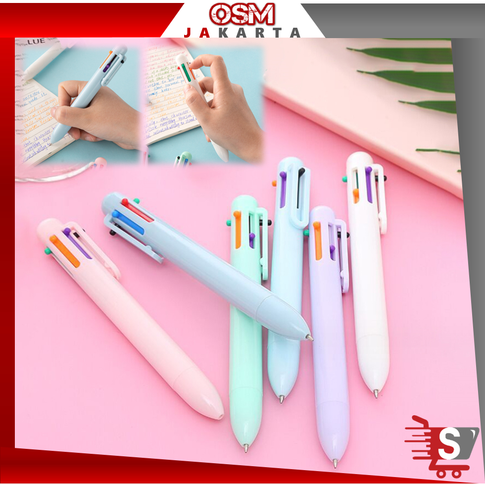 Jual Osm Jkt S5979 Pulpen Warna Mekanik Pastel Color 6 In 1 Warna