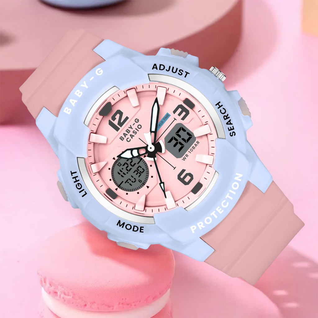 SKY Jam Tangan CASIO BABY G BGA 230 Digital Analog Dual Time Rubber Sporty Anti Air Jam Tangan Digital Analog BABY G BGA 230 Terbaru