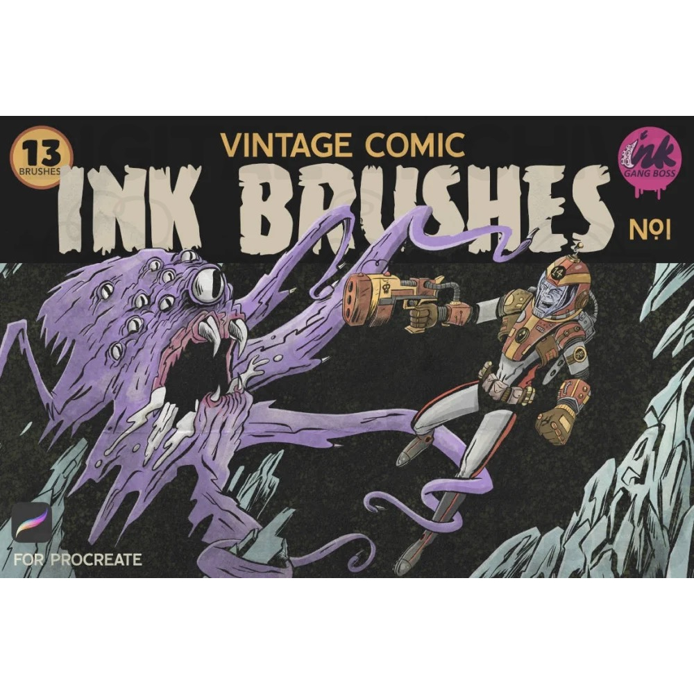 Jual Procreate Brush – Procreate Vintage Comic Ink Brushes by Ink Gang ...