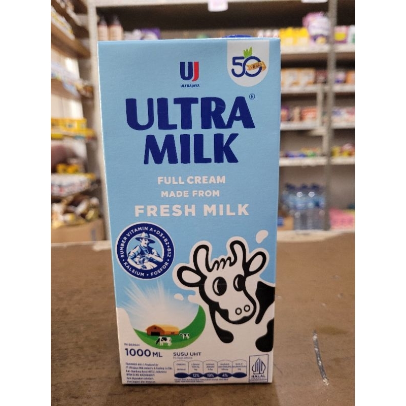 Jual Susu Uht Ultra Milk Full Cream 1 Liter Shopee Indonesia