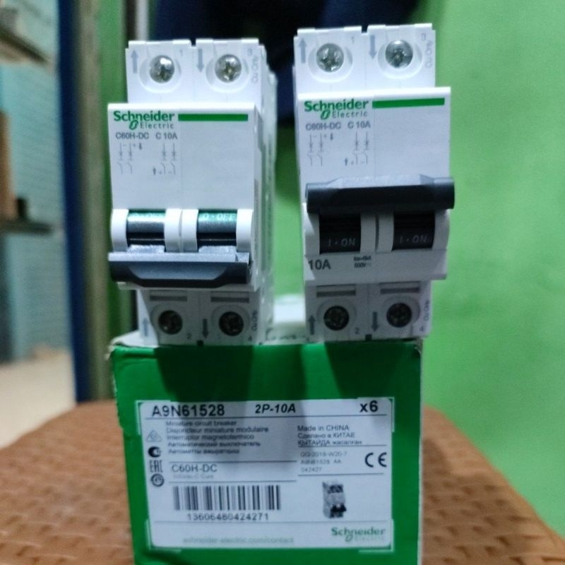 Jual MCB Schneider 2p-10A Type C60H-DC Baru Dan Original Asli | Shopee ...