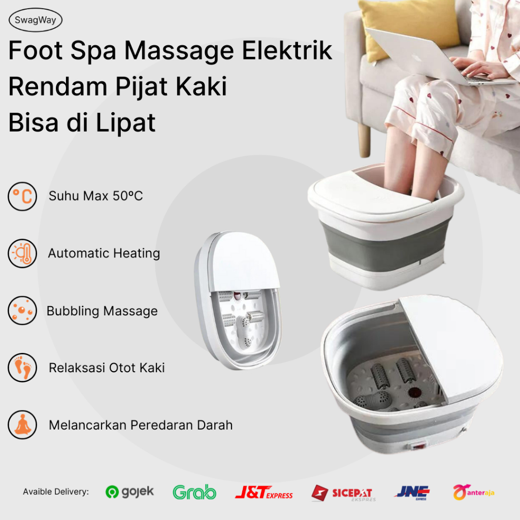 Jual Alat Pijat Kaki Elektrik Rendam Foot Spa Massage Electric Terapi Rendaman Kaki Hangat 8158