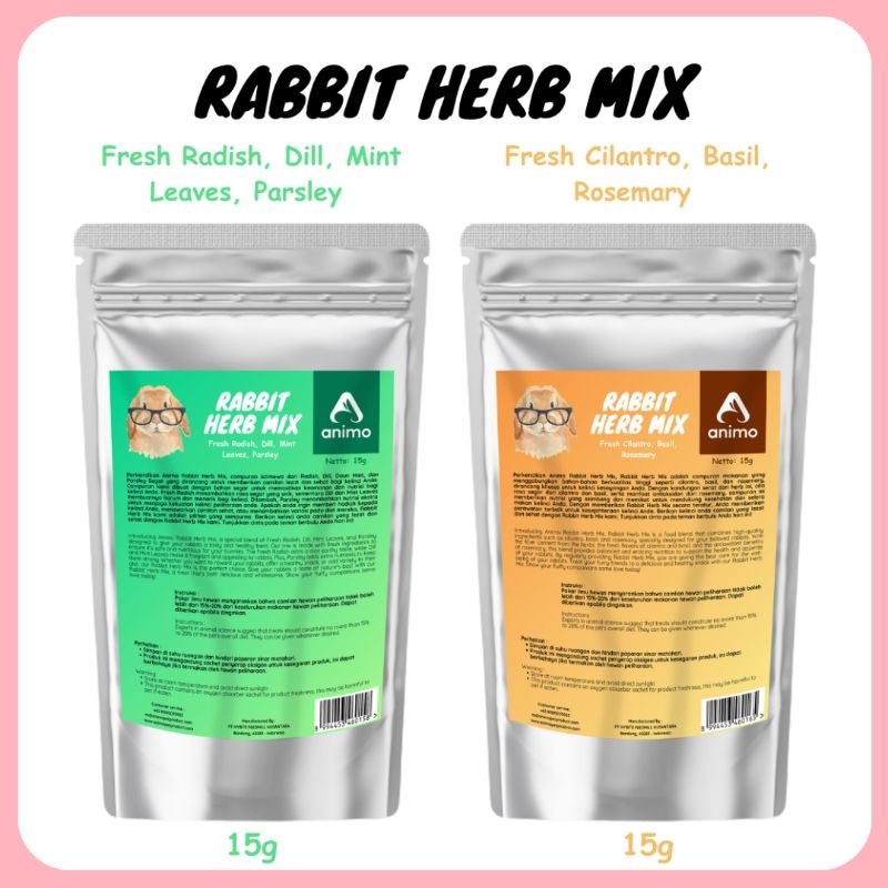 Jual Snack Kelinci Animo Rabbit Herb Mix 15gram - Kelinci Hamster ...