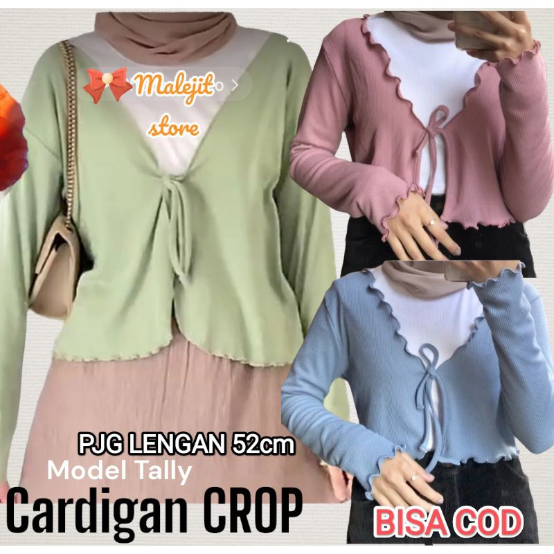 Jual DEEPA Cardigan Rajut Crop Bahan Rib | Shopee Indonesia