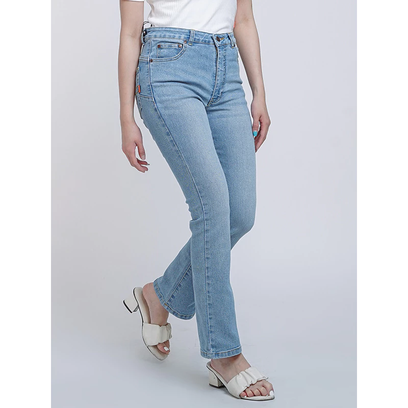 DUST Celana High Rise Bootcut Kalula Jeans Biru (D. 31298-BC) - foto 1