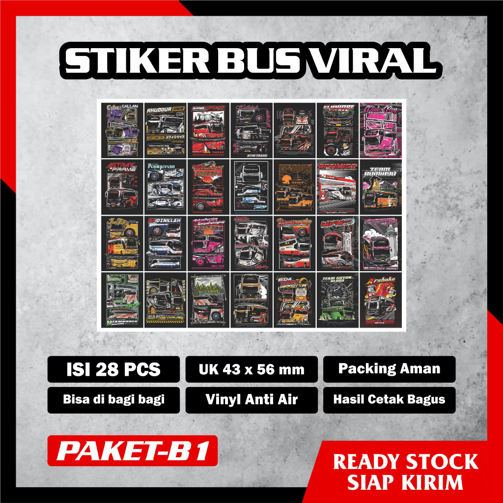 Jual Stiker Bus Isi 56pcs BISA DI JUAL LAGI, Sticker Anti Air Bis ...